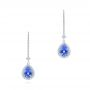 18k White Gold 18k White Gold Blue Sapphire And Diamond Earrings - Three-Quarter View -  106648 - Thumbnail