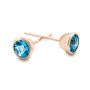 18k Rose Gold 18k Rose Gold Blue Topaz Bezel Set Stud Earrings - Front View -  101027 - Thumbnail