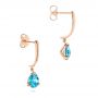 18k Rose Gold 18k Rose Gold Blue Topaz Dangle Earrings - Front View -  106389 - Thumbnail