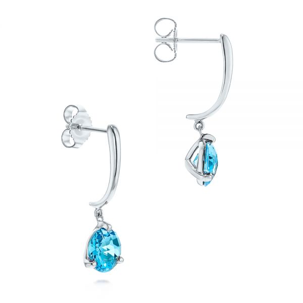 Blue Topaz Dangle Earrings - Front View -  106389