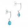 Blue Topaz Dangle Earrings - Front View -  106389 - Thumbnail