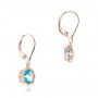 14k Rose Gold 14k Rose Gold Blue Topaz Leverback Earrings - Front View -  102517 - Thumbnail