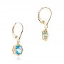 14k Yellow Gold 14k Yellow Gold Blue Topaz Leverback Earrings - Front View -  102517 - Thumbnail