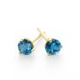 14k Yellow Gold 14k Yellow Gold Blue Topaz Martini Studs - Flat View -  108023 - Thumbnail