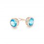 14k Rose Gold 14k Rose Gold Blue Topaz Stud Earrings - Front View -  102664 - Thumbnail