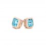 18k Rose Gold 18k Rose Gold Blue Topaz Stud Earrings - Front View -  106037 - Thumbnail