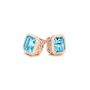 14k Rose Gold 14k Rose Gold Blue Topaz Stud Earrings - Front View -  106037 - Thumbnail