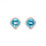 18k Rose Gold 18k Rose Gold Blue Topaz Stud Earrings - Three-Quarter View -  103351 - Thumbnail