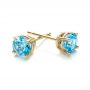14k Yellow Gold 14k Yellow Gold Blue Topaz Stud Earrings - Front View -  100929 - Thumbnail