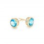 14k Yellow Gold 14k Yellow Gold Blue Topaz Stud Earrings - Front View -  102664 - Thumbnail