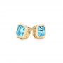 18k Yellow Gold 18k Yellow Gold Blue Topaz Stud Earrings - Front View -  106037 - Thumbnail