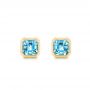 18k Yellow Gold 18k Yellow Gold Blue Topaz Stud Earrings - Three-Quarter View -  106037 - Thumbnail