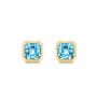 14k Yellow Gold 14k Yellow Gold Blue Topaz Stud Earrings - Three-Quarter View -  106037 - Thumbnail