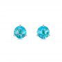  Platinum Platinum Blue Topaz Stud Martini Earrings - Three-Quarter View -  106398 - Thumbnail