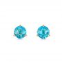 Blue Topaz Stud Martini Earrings - Three-Quarter View -  106398 - Thumbnail
