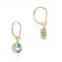 18k Yellow Gold 18k Yellow Gold Blue Topaz And Diamond Earrings - Front View -  102624 - Thumbnail