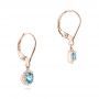 18k Rose Gold 18k Rose Gold Blue Topaz And Diamond Halo Earrings - Front View -  102609 - Thumbnail
