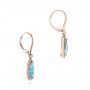 14k Rose Gold 14k Rose Gold Blue Topaz And Diamond Leverback Earrings - Front View -  106022 - Thumbnail