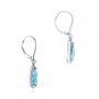 18k White Gold 18k White Gold Blue Topaz And Diamond Leverback Earrings - Front View -  106022 - Thumbnail