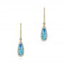 14k Yellow Gold 14k Yellow Gold Blue Topaz And Diamond Leverback Earrings - Three-Quarter View -  106022 - Thumbnail