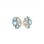 14k Rose Gold 14k Rose Gold Blue Topaz And Diamond Stud Earrings - Front View -  103728 - Thumbnail