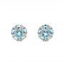 18k Rose Gold 18k Rose Gold Blue Topaz And Diamond Stud Earrings - Three-Quarter View -  103728 - Thumbnail