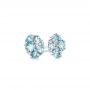 14k White Gold Blue Topaz And Diamond Stud Earrings - Front View -  103728 - Thumbnail