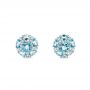 18k White Gold 18k White Gold Blue Topaz And Diamond Stud Earrings - Three-Quarter View -  103728 - Thumbnail