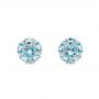 14k White Gold Blue Topaz And Diamond Stud Earrings - Three-Quarter View -  103728 - Thumbnail