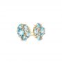 18k Yellow Gold 18k Yellow Gold Blue Topaz And Diamond Stud Earrings - Front View -  103728 - Thumbnail