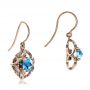 18k Rose Gold 18k Rose Gold Blue Topaz Earrings - Front View -  100302 - Thumbnail