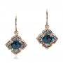 14k Rose Gold 14k Rose Gold Blue Topaz Earrings - Three-Quarter View -  100302 - Thumbnail