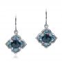  Platinum Platinum Blue Topaz Earrings - Three-Quarter View -  100302 - Thumbnail