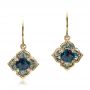 18k Yellow Gold 18k Yellow Gold Blue Topaz Earrings - Three-Quarter View -  100302 - Thumbnail