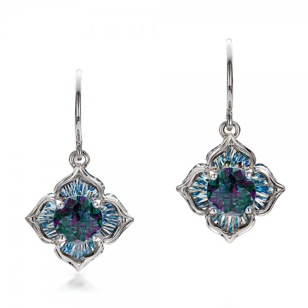 Joseph Jewelry â€º Earrings â€º Blue Topaz and White Gold Earrings