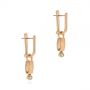 14k Rose Gold 14k Rose Gold Blue Zircon Latch Back Earrings - Front View -  105819 - Thumbnail