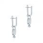 14k White Gold 14k White Gold Blue Zircon Latch Back Earrings - Front View -  105819 - Thumbnail