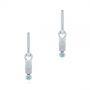 18k White Gold 18k White Gold Blue Zircon Latch Back Earrings - Three-Quarter View -  105819 - Thumbnail