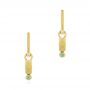 18k Yellow Gold Blue Zircon Latch Back Earrings - Three-Quarter View -  105819 - Thumbnail