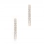 18k Rose Gold 18k Rose Gold Brilliant Facet Pav Diamond Hoop Earrings - Front View -  103692 - Thumbnail