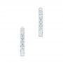  Platinum Platinum Brilliant Facet Pav Diamond Hoop Earrings - Three-Quarter View -  103687 - Thumbnail