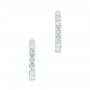 14k White Gold 14k White Gold Brilliant Facet Pav Diamond Hoop Earrings - Three-Quarter View -  103687 - Thumbnail