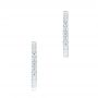 18k White Gold Brilliant Facet Pav Diamond Hoop Earrings - Side View -  103692 - Thumbnail