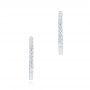 18k White Gold Brilliant Facet Pave Diamond Hoop Earrings - Front View -  103691 - Thumbnail