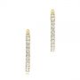 14k Yellow Gold 14k Yellow Gold Brilliant Facet Pave Diamond Hoop Earrings - Three-Quarter View -  103688 - Thumbnail