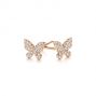 14k Rose Gold 14k Rose Gold Butterfly Diamond Earrings - Front View -  105945 - Thumbnail