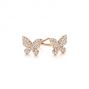 18k Rose Gold 18k Rose Gold Butterfly Diamond Earrings - Front View -  105945 - Thumbnail