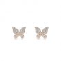 14k Rose Gold 14k Rose Gold Butterfly Diamond Earrings - Three-Quarter View -  105945 - Thumbnail