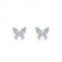  Platinum Platinum Butterfly Diamond Earrings - Three-Quarter View -  105945 - Thumbnail