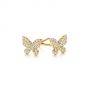 14k Yellow Gold 14k Yellow Gold Butterfly Diamond Earrings - Front View -  105945 - Thumbnail